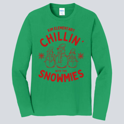 Adult Long Sleeve Shirt - Winter - Chillin With The Snowmies Red Thumbnail